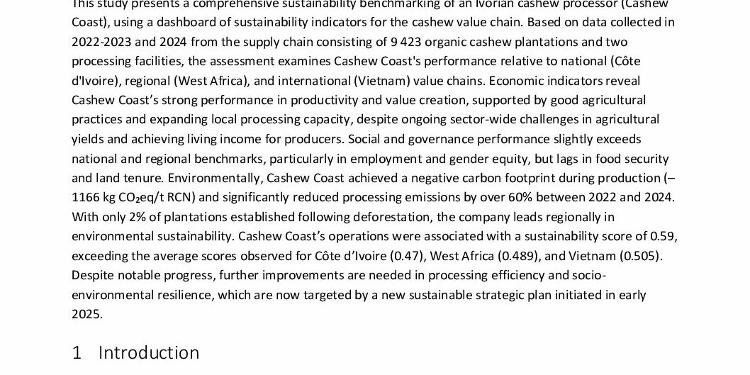 Hodomihou & al_Manuscrit_CIRC_Benchmarking case study_CashewCoast_vf